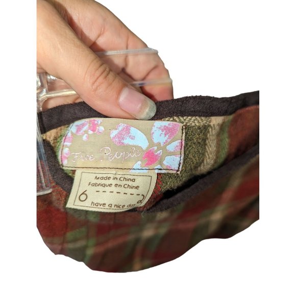 Free People Brown Red Size 6 Wool Wrap Mini Skirt with Buckle - Picture 6 of 9